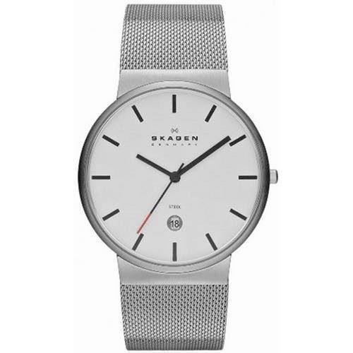 Image of Skagen rustfrit stål og mesh lænke herre ur, SKW6052